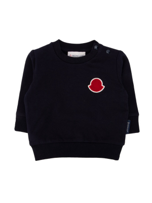 Moncler Enfant Logo Patch Crewneck Sweatshirt