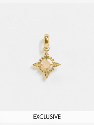 Reclaimed Vintage Inspired Changeable Charm Collection Arrow Charm With Rose Quartz Love Stone In Gold