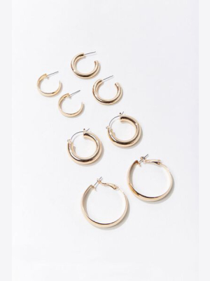 Smooth Hoop Earring Set