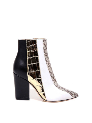 Sergio Rossi Animal Print Ankle Boots