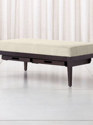 Nash Rectangular Ottoman With Tray