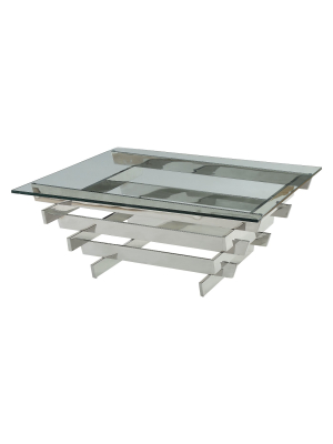 Salonius Coffee Table Clear Glass Sliver - Acme Furniture