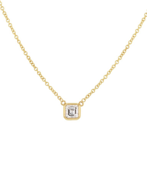 Asscher Diamond Necklace