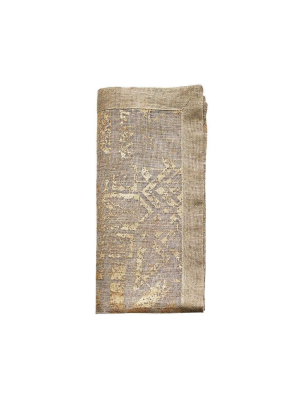 Kim Seybert Distressed Napkin In Natural & Gold - Set Of 4