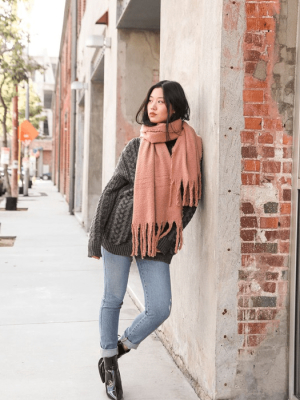 Leto Accessories Cozy Mohair Blanket Scarf