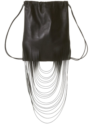 Fringed Athletic Knapsack (8.15 Oversized Fringed Bp Blk)