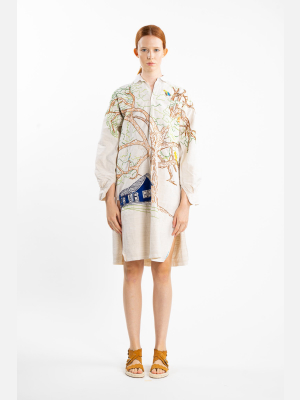 Off White Josephine House Embroidered Tunic