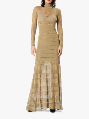 Metallic Sheer-stitch Gown