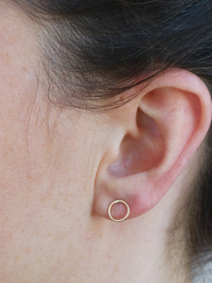 Open Circle Stud Earrings