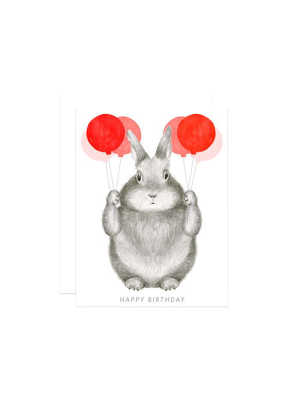 Bunny With Balloons Birthday Card By Dear Hancock