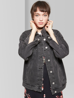 Women's Denim Trucker Jacket - Wild Fable™ Black Wash