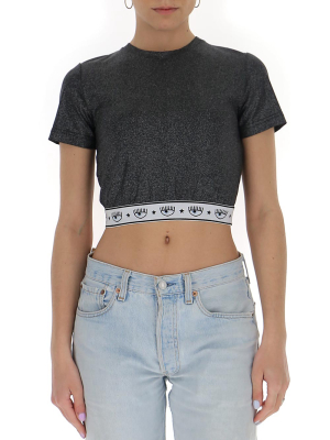 Chiara Ferragni Logomania Glitter Cropped Top