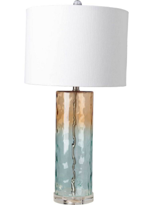 Ava Table Lamp Camel/white/aqua