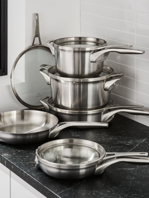 Calphalon ® Premier Stainless Steel Space-saving 10-piece Cookware Set