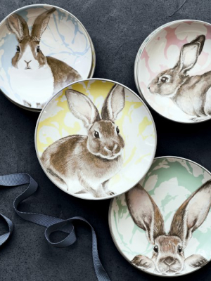 Damask Bunny Mixed Appetizer Plates