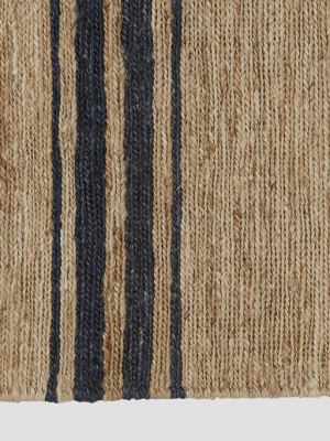 Natural & Indigo River Ticking Runner 3'x8'