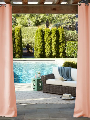 Sunbrella® Indoor/outdoor Grommet Solid Cast Curtain - Petal