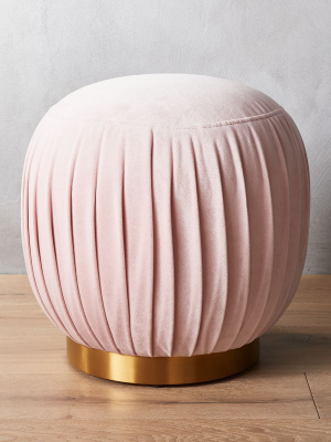 Pleated Blush Ottoman-stool