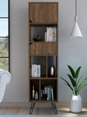 67" Aster 3 Tier Shelf Bookcase Walnut - Rst Brands