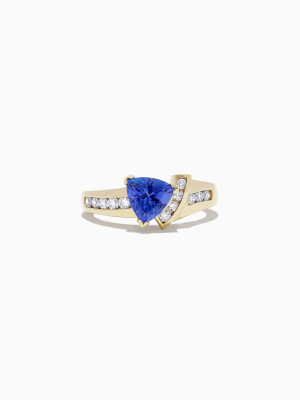 Effy Tanzanite Royale 14k Yellow Gold Tanzanite And Diamond Ring, 1.40 Tcw