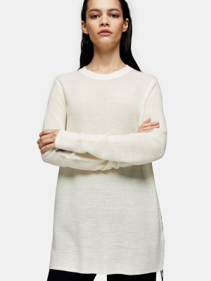 **cream Seam Detail Sweater By Topshop Boutique