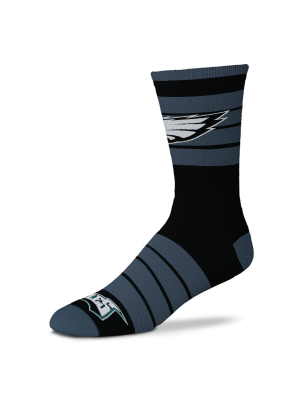 Nfl Philadelphia Eagles Black Crew Socks - L