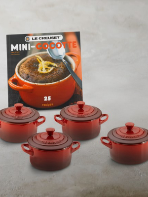 Le Creuset Stoneware 4-piece Mini Cocotte Set With Cookbook