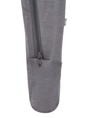 Zippered Footie In Charcoal