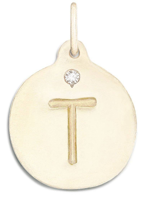 "t" Alphabet Charm With Diamond