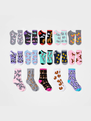 Women's "everybody Wants To Be A Unicorn" 15 Days Of Socks Advent Calendar - Assorted Colors 4-10