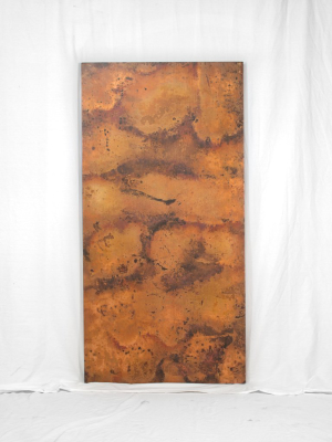 Hammered Copper Rectangle Tabletop - Natural W/ Spots