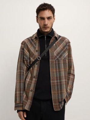 Textured Plaid Overshirt