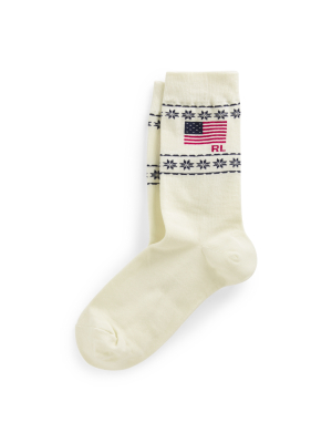 Flag & Snowflake Crew Socks