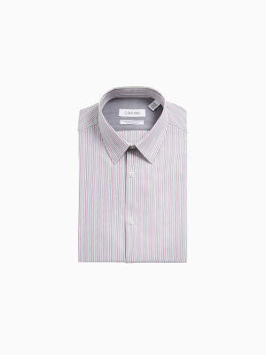 Extreme Slim Fit Berry Stripe Temperature Regulation Dress Shirt