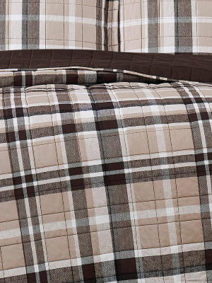 Paulette Plaid Quilt Set Taupe - Truly Soft