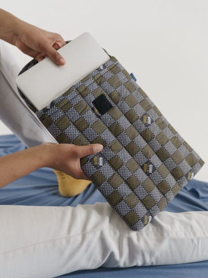 Puffy Laptop Sleeve 13" - Woven Check