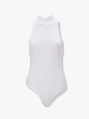 Ribbed Mock Neck Bodysuit