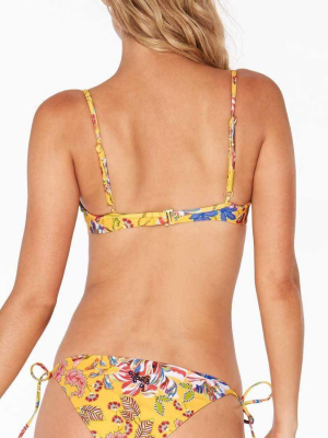 L*space Lily Pacific Bloom Bikini Bottom In Sunshine Gold