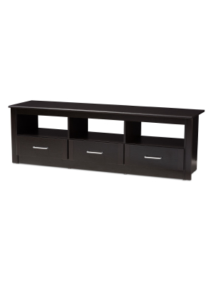 Ryleigh Modern And Contemporary Finished Tv Stand Dark Brown - Baxton Studio