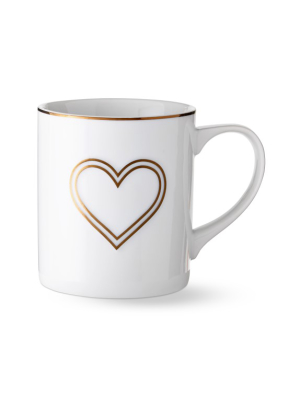 No Kid Hungry Gold Heart Mugs, Set Of 4