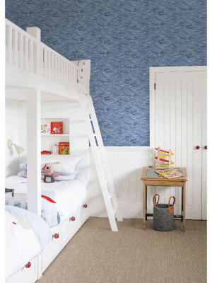 Calm Seas Wallpaper In Carolina Blue From The Day Dreamers Collection By Seabrook Wallcoverings