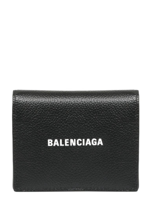 Balenciaga Logo Print Compact Wallet