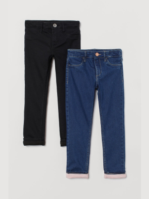 2-pack Skinny Fit Lined Jeans