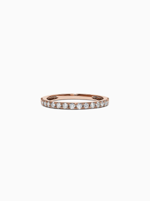 Effy Pave Rose 14k Rose Gold Diamond Band Ring, 0.34 Tcw