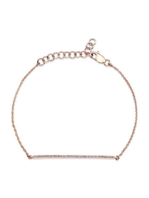 14kt Rose Gold Diamond Bar Bella Bracelet