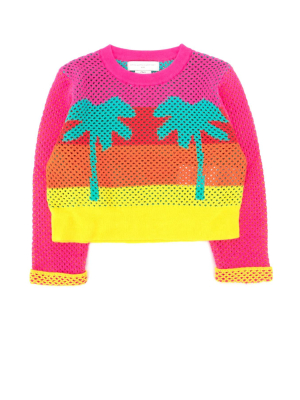 Stella Mccartney Kids Palm Tree Open Knit Jumper