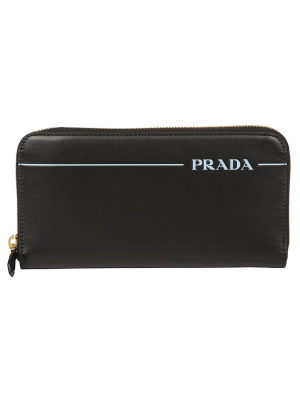 Prada Embossed Zip Around Wallet