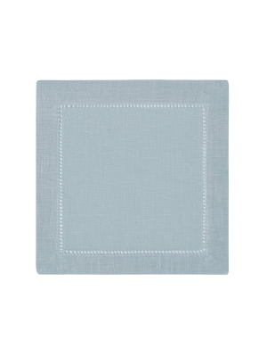 The Classic Hemstitch Linen Cocktail Napkin (set Of 4)