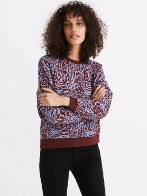 (re)sourced Cotton Oversized Sweatshirt In Tigerized Print