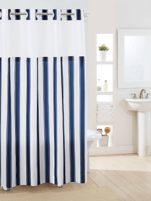 Striped Shower Curtain With Liner - Hookless